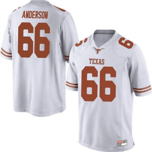 Men's Texas Longhorns #66 Calvin Anderson Game Stitched Jersey White